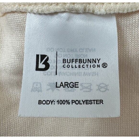 Buffbunny Light Fleece Yellow Hoodie in Love You A Latte Women’s Size Large - Picture 6 of 9